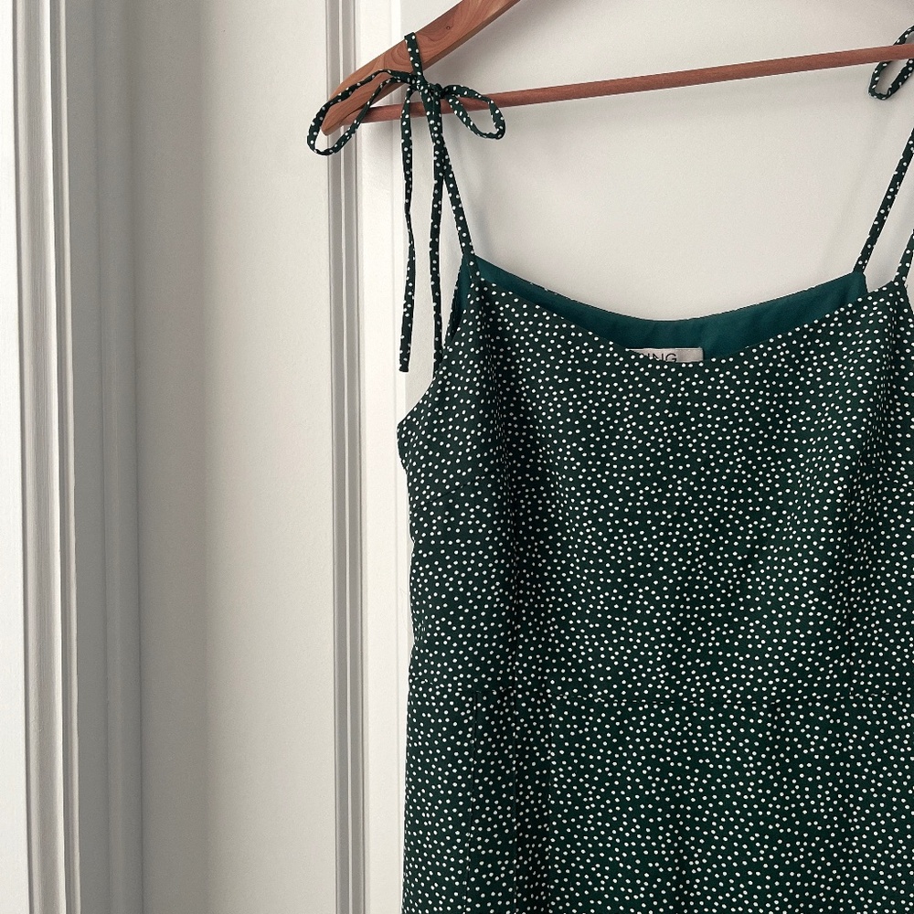 Forest Green Midi Dot Dress
